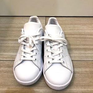 Big Kids All White Stan Smith Sneakers